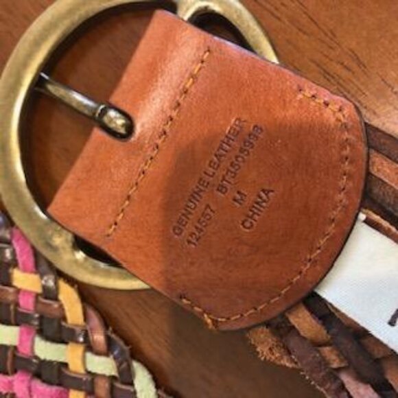 Fossil Woven Multicolor Leather Buckle Belt Size M. - Picture 6 of 16